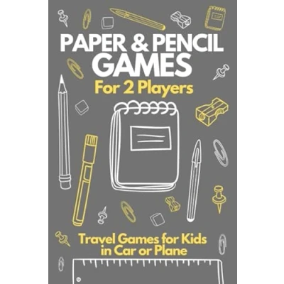 Bild av Paper &amp; Pencil Games for 2 Players Travel Kids in Car: Activity Book Players. Tic Tac Toe Hangman, Dots and Boxes, Hexagon, Four ... Teens Car or at Home