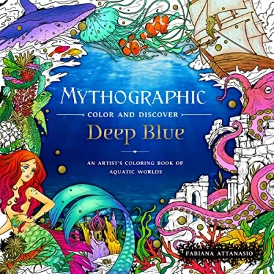 Bild av Mythographic Color and Discover: Deep Blue: An Artist&#039;s Coloring Book of Aquatic Worlds