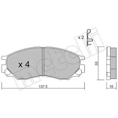 Bild av Bromsbeläggssats, skivbroms METELLI 22 0401 0