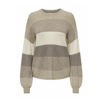 Bild av ONLY Onlatia Stripe Stickad tröja, Storlek: XS, Feather gray