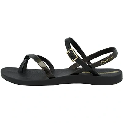 Bild av Ipanema Dam tåsandaler modesandal VIII Fam, Svart guld svart, 39 EU Schmal