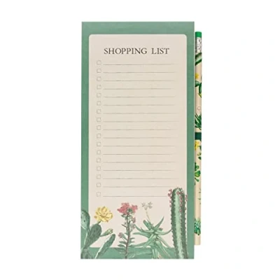 Bild av Grupo Erik Botanical Cacti Magnetic Organiser Shopping List 4 x 8 inches 10 21 cm Notepad Fridge Cactus Gifts