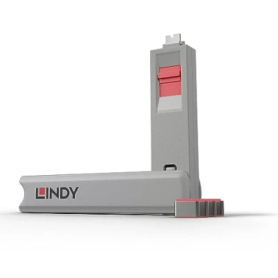 Bild av Lindy 40425, Portblockerare + nyckel, USB Type C, Rosa, 5 styck, 10 g