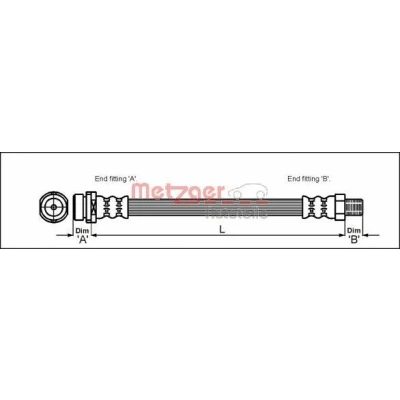 Bild av METZGER 4114704 Flexible De Frein 390 M10x1 MAZDA: 5, 3 5 portes