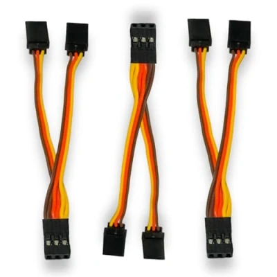Bild av 3 stycken 10 cm Premium Servo Y förlängningskabel V kabel förlängning för Futaba Robbe JR Graupner Hitec 100 mm 26 AWG RC modellbygge