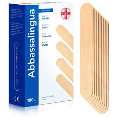 Bild av AIESI® Tungdepressor engångs trä ICKE STERIL (Förpackning med 100 stycken)