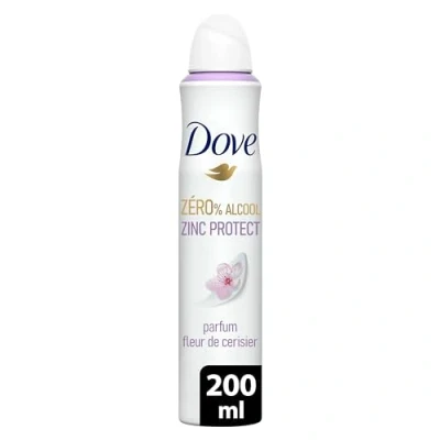 Bild av DOVE Zink Protect Deodorant för kvinnor spray 0% alkohol körsbärsblom doft 72 timmar luktskydd 200 ml