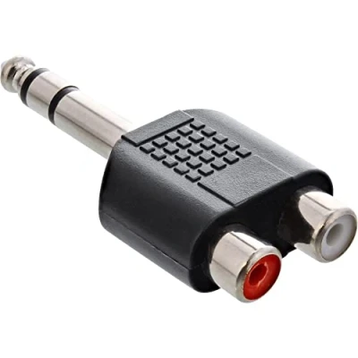 Bild av InLine 99323 Ljudadapter, 6,3 mm uttagskontakt till 2 x RCA uttag, stereo, 1 styck