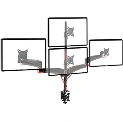 Bild av Duronic DM453VX1 Skärmstativ PC Skrivbordsfäste med Monitorarm Aluminium Maxvikt 8kg För Fyra 13 27 LED LCD TV eller Datorskärm Lutning +90/ 45, Vridbar 180, Rotation 360 VESA 75/100