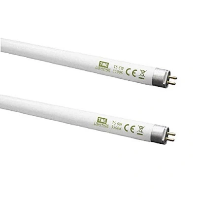 Bild av TBE belysning T5 6 W fluorescerande rörlampor 225 mm CFL glödlampor G5 2 stifts basbeslag högeffektiva lampor, kall vit 3 500 K (2 pack)