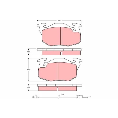 Bild av TRW GDB1079 Jeu de plaquettes frein contact signal d&#039;usure inclus RENAULT: Super 5 3/5 portes, Rapid