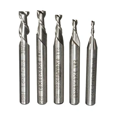 Bild av ChaRLes 5 st 2 flöjt 2/3/4/5/6 mm 6 skaft fräs HSS ändkvarn CNC graveringsbit