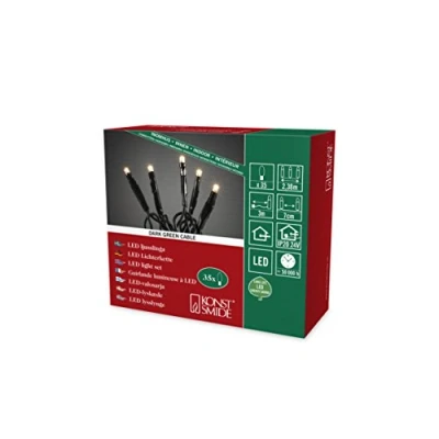 Bild av Konstsmide 6352 120 Micro LED ljuskedja/för inomhus (IP20)/24 V inomhustransformator, 35 varma vita dioder, svart kabel