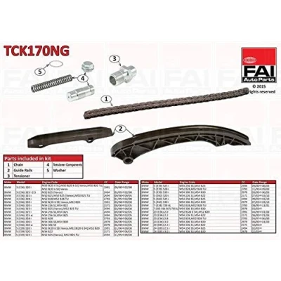 Bild av FAI AutoParts TCK170NG Jeu de distribution à chaînes sans joints, roues dentées Simplex, Chaîne vélo BMW: 3 Berline, 5 X3