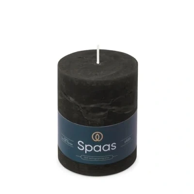 Bild av Spaas rustikt blockljus 80/110 mm 65 timmar svart