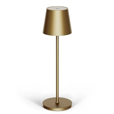 Bild av Stilosa Classica 3 Dimbar LED sladdlös bord IP54 inomhus och utomhus uppladdningsbar varm ljusfärg designer med USB C port mörkt guld