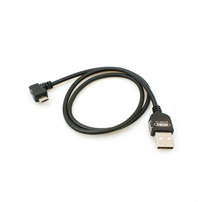 Bild av System S Micro USB 2.0 kabel vinklad 90 graders vinkelkontakt (vänster/man) adapter datakabel och laddningskabel 50 cm