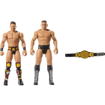 Bild av Mattel WWE huvudstrid Championship Showdown 2 pack actionfigurer och tillbehör, serie #20 Gunther vs The Miz Samlingsset, JCV68