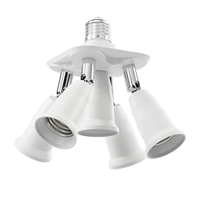 Bild av ledscom.de E27 sockel, 5 vägs splitteradapter, vit, lampsockel, fördelare, multi, splitter, 3in1, E27, adapter