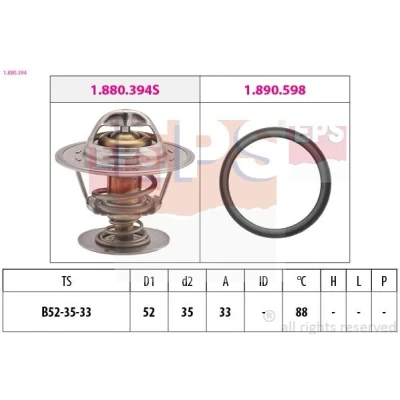 Bild av EPS 1.880.394 Thermostat d&#039;eau 88 52 Made in Italy OE Equivalent avec joint d&#039;étanchéite FORD: Focus Mk1 3/5 portes, FIESTA 4, Break