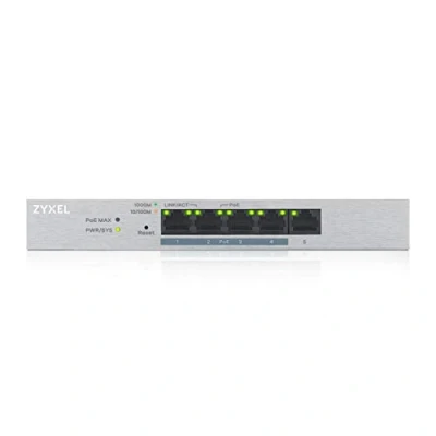 Bild av Zyxel 5 Portars Web managed PoE+ Gigabit Switch med en total effektbudget på 60 watt [GS1200 5HPv2]