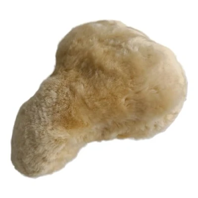 Bild av Naturasan Cykelsadel lammskinn överdrag cykelsadelöverdrag av merino lammskinn, fårskinn cykel varm vinter sätesskydd (beige, 27 x 24,5 cm (storlek S))