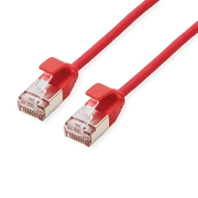 Bild av ROLINE U/FTP DataCenter patchkabel Kat.6A (klass EA), LSOH, smal, röd, 1,5 m