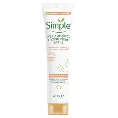 Bild av Simple Protect &#039;N&#039; Glow SPF 30 for Glowing Skin Triple Protection Moisturizer Non Chalky Vitamin C ansiktskräm, 40 ml