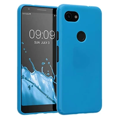 Bild av kwmobile fodral kompatibelt med Google Pixel 3a mjukt smalt skyddande TPU silikonskydd karibisk blå