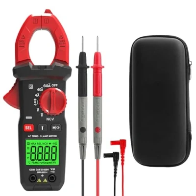 Bild av Strömtång AC DC, strömmätstång True Rms 4000 räkning, tång multimeter bakgrundsbelysning, strömmätare digital för mätning AC/DC spänning ström temperatur motstånd kontinuitet diod