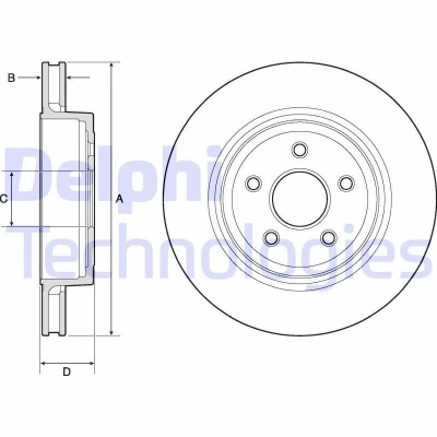 Bild av DELPHI BG9170C Disque de frein 350 28 5 ventilé revêtu non traité sans roulement roue, bague ABS JEEP: GRAND CHEROKEE 3