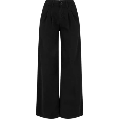 Bild av Urban Classics Dambyxor Ladies Organic Pleated Cotton Pants Svart 26, svart, 26
