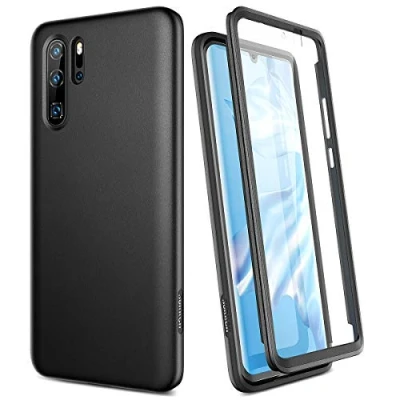 Bild av SURITCH för Huawei P30 Pro fodral 360 skydd silikon bakskydd med inbyggt skärmskydd smal tunn stötfångare stöttåligt svart