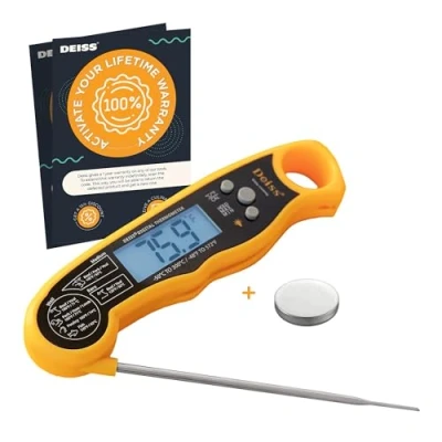 Bild av Deiss PRO Digital Köttermometer Ultra Snabb Exakta Avläsningar med bakgrundsbelysning display Perfekt matlagningstermometer för nötkött,fläsk,fågel,fisk Exakt magnet