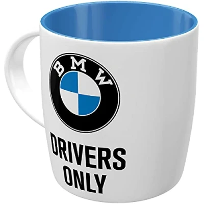Bild av Nostalgic Art Kaffemugg i retrostil, 330 ml, official license product (OLP), BMW Drivers Only Presentidé för fans, kopp av keramik, vintagedesign