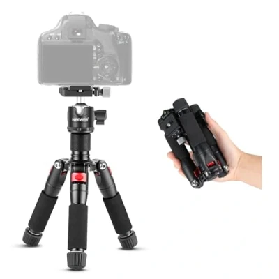 Bild av Neewer Bärbart ministativ för skrivbord aluminiumlegering 50 centimeter (20 tum) med 360 graders kulhuvud, 1/4 tum snabb skoplatta DSLR kamera videokamera, ladda upp till 5 kg