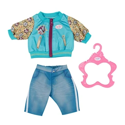 Bild av BABY born 833599 outfit med jacka för 43 cm dockor innehåller 1 topp, byxor och hängare små händer utvecklar empati sociala färdigheter, 3 år +