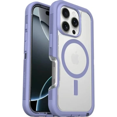Bild av OtterBox Defender Series XT MagSafe skal för iPhone 16 Pro med MagSafe, extra stöttåligt, fallsäkert,skyddande skal, testad till militärstandard x7, Klar/Lila