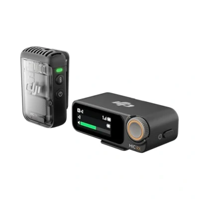 Bild av DJI Mic 2 (1 sänd.+1 mott.), trådlös mikrofon med intelligent brusreducering, 32 bitars flytande intern inspelning, optimerat ljud, 250m räckvidd, för iPhone, Android, kamera, vloggar