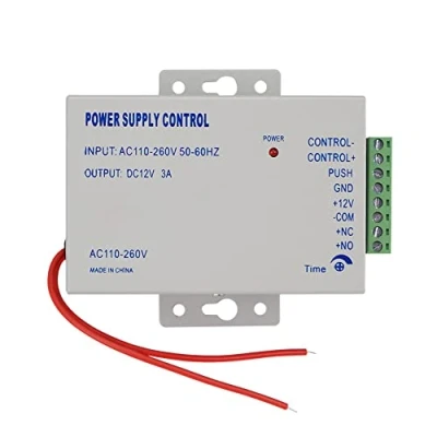 Bild av LIBO Smart Home Access Control Strömförsörjning K803A, 12 V 3 A/5 A, AC 110 260 V, metall, väggmontering, automatisk drift, IP65, för elektriska lås, 2 vägs, skruvterminaler, inkluderar manuell