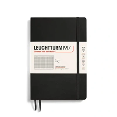 Bild av Leuchtturm1917 (310337 Notebook Medium (A5) Softcover, 123 numrerade sidor, fyrkantig, svart