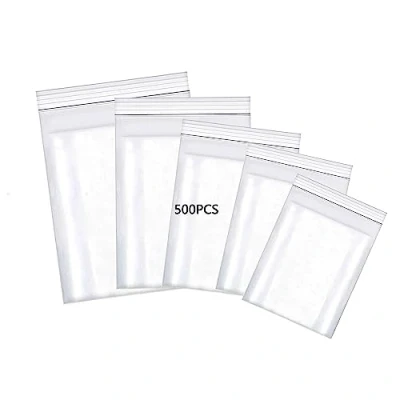 Bild av HVDHYY Tryckförslutningspåse set blandade blixtlåspåsar 500 stycken 160 µ plastpåsar påse förslutningspåse återförslutningsbar 4 x 6 cm 9 7 10 8 12 15