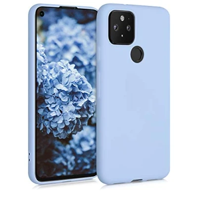Bild av kwmobile Fodral kompatibelt med Google Pixel 5 mjukt silikonfodral matt ljusblått