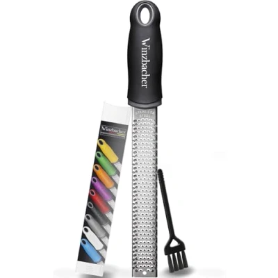 Bild av Winzbacher® Premium zester rivjärn I parmesan rivjärn, citron muskot ingefära och mycket mer. Jag knivskarpa rostfria blad diskmaskin Tål (Apple Green)