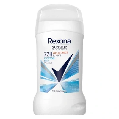 Bild av Rexona Nonstop Protection Deodorant Stick Cotton Dry Anti Perspirant med 72 timmars skydd mot svett och kroppslukt 50 ml