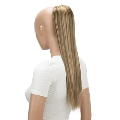 Bild av CAISHA 55cm Hårstycke Fläta Hästsvans Hårförlängning Rak Brun Blond Mix PH512
