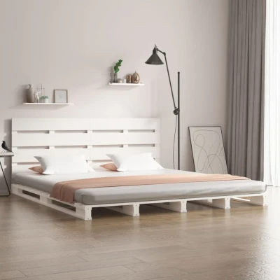 Bild av vidaXL Sängram vit massiv furu 160x200 cm