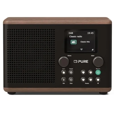 Bild av Pure Classic H4 digital köksradio (Dab+/FM, Bluetooth, USB, AUX, kökstimer, larm), kaffe/valnöt svart