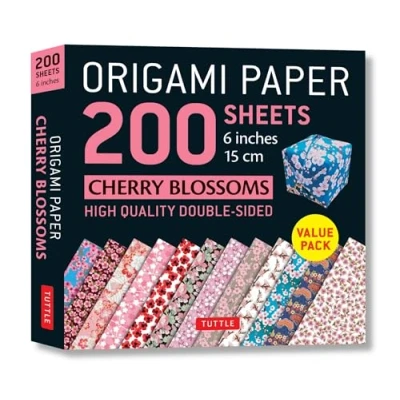 Bild av Origami Paper 200 Sheets Cherry Blossoms 6 inch (15 cm): High Quality Printed with 12 Different Colors: Instructions for 8 Projects Included