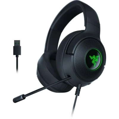 Bild av Razer Kraken V3 X USB Trådbundet headset för gaming Ultralätt komfort (285g ultralätt, TriForce 40mm element, HyperClear kardioidmikrofon, 7.1 surroundljud, Chroma RGB) Svart